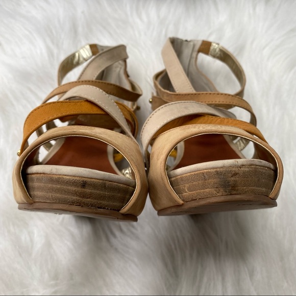 Matt Bernson Special Project Genuine Leather Strappy Stacked Heel Size 6.5 - Picture 10 of 13